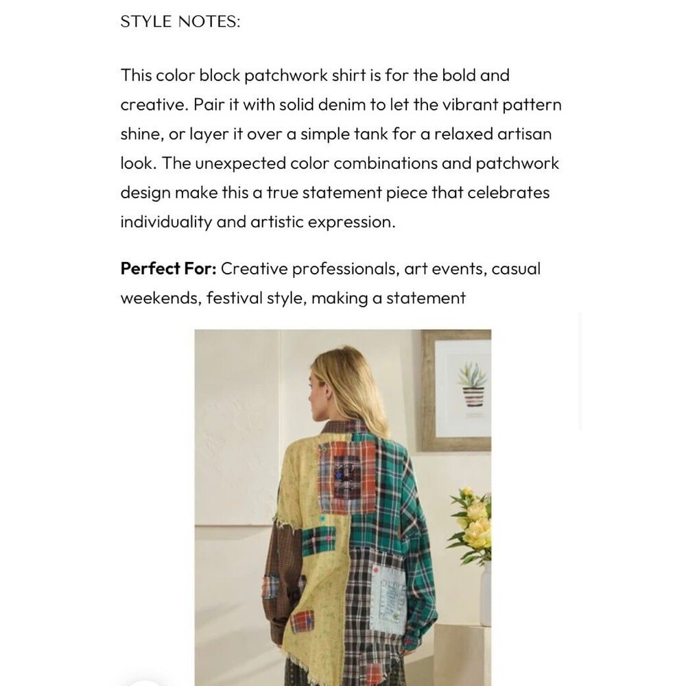 Oli & Hali top Oli and Hali button down shirt shacket boho womens size large NEW - Picture 8 of 10